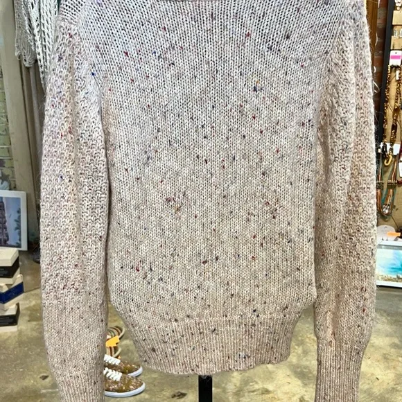 Magaschoni NWT $398 Sweater Beige Confetti Alpaca Wool Blend V Neck Size M - Picture 13 of 14